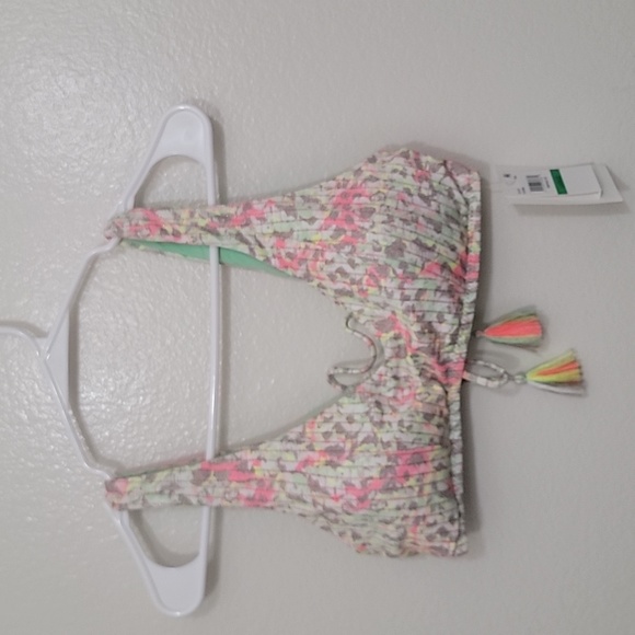 NWT Becca Swim Suit Top Neon Animal Print Size Large - Picture 3 of 8